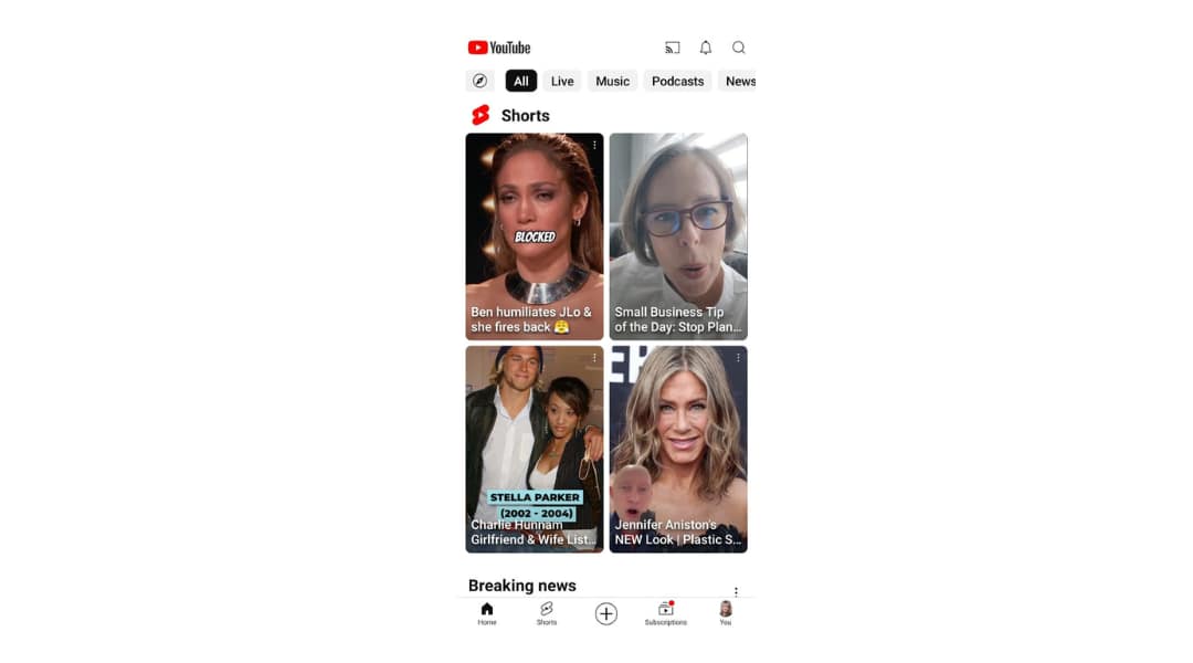 Christine Campbell Rapin - Business Mentor & Strategic Advisor Featured on YoutTube Shorts next to JLo, Jennifer Anniston and Charlie Hunnman.