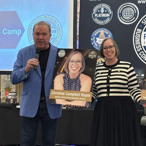 Rising Star Entrepreneur Award Winner - Christine Campbell Rapin, CEO of CLEAR Acceleration Inc. December 2025 in Las Vegas NV.