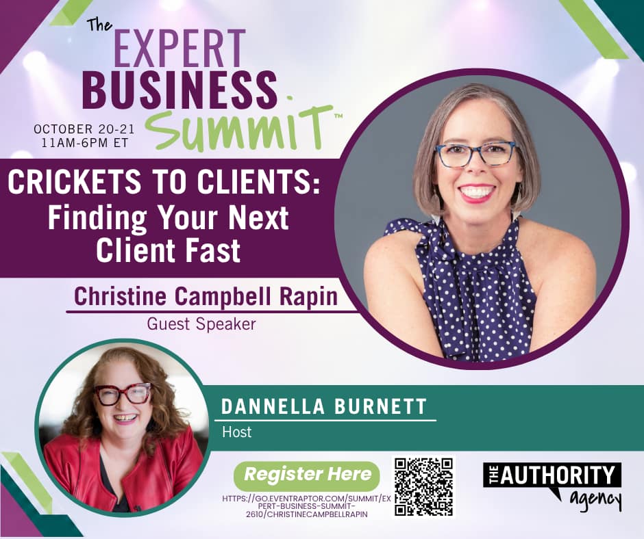 The Expert Business Summit™ has invited Christine Campbell Rapin to be one of the featured speakers to guide business owners on how to create consistently positive client growth.