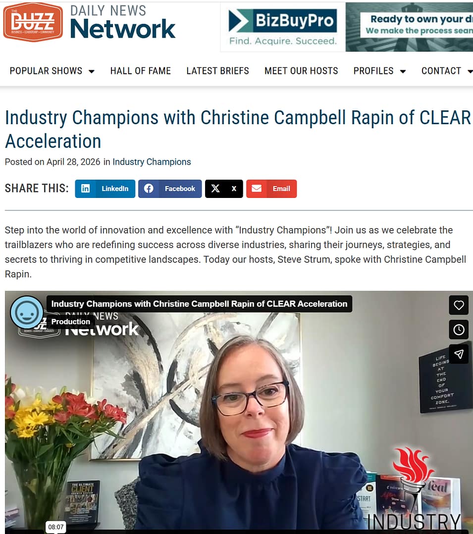 Step into the world of innovation and excellence with “Industry Champions”! Join us as we celebrate the trailblazers who are redefining success across diverse industries, sharing their journeys, strategies, and secrets to thriving in competitive landscapes. Today our hosts, Steve Strum, spoke with Christine Campbell Rapin.