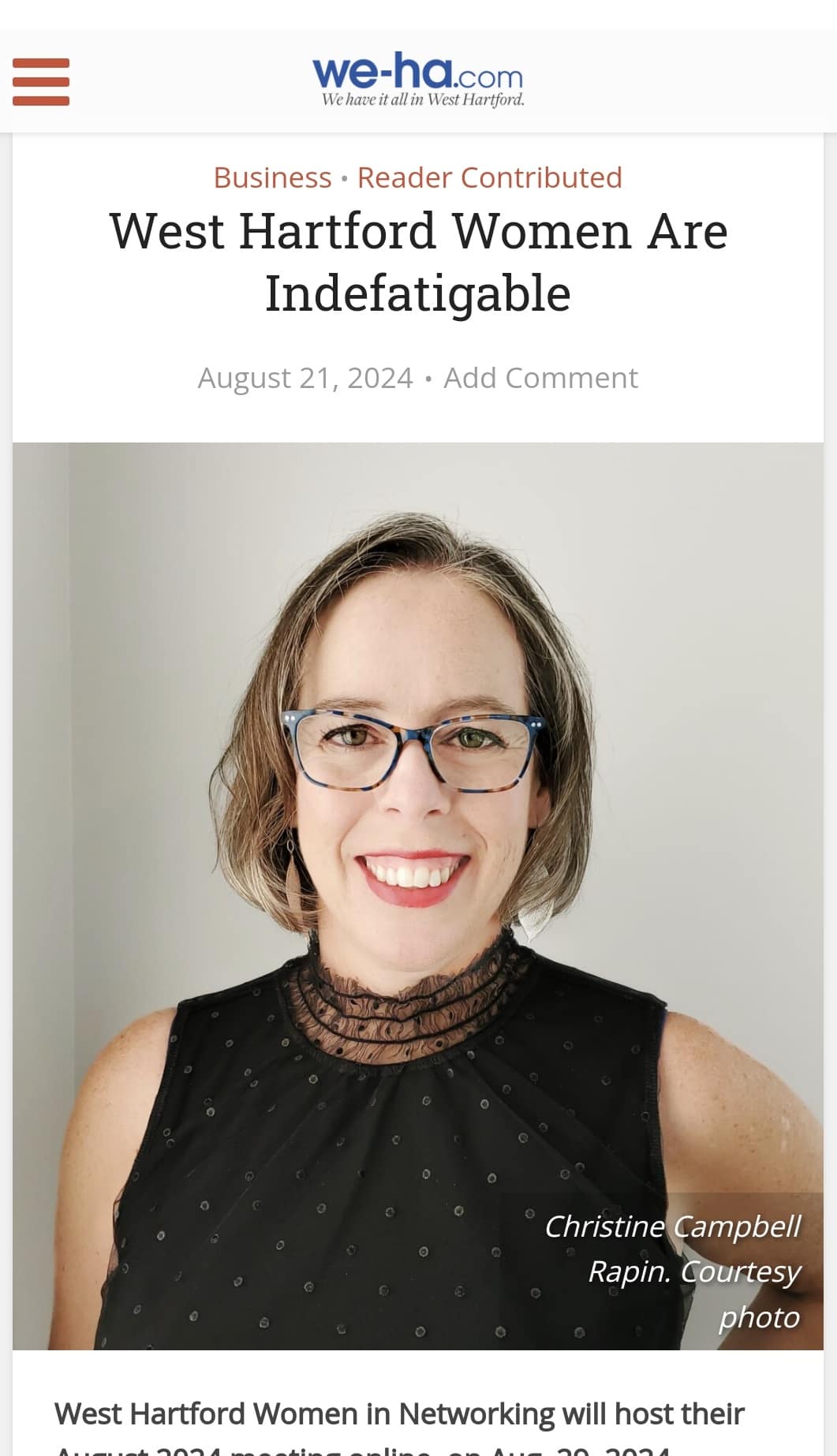 West Hartford Newsletter August 2024