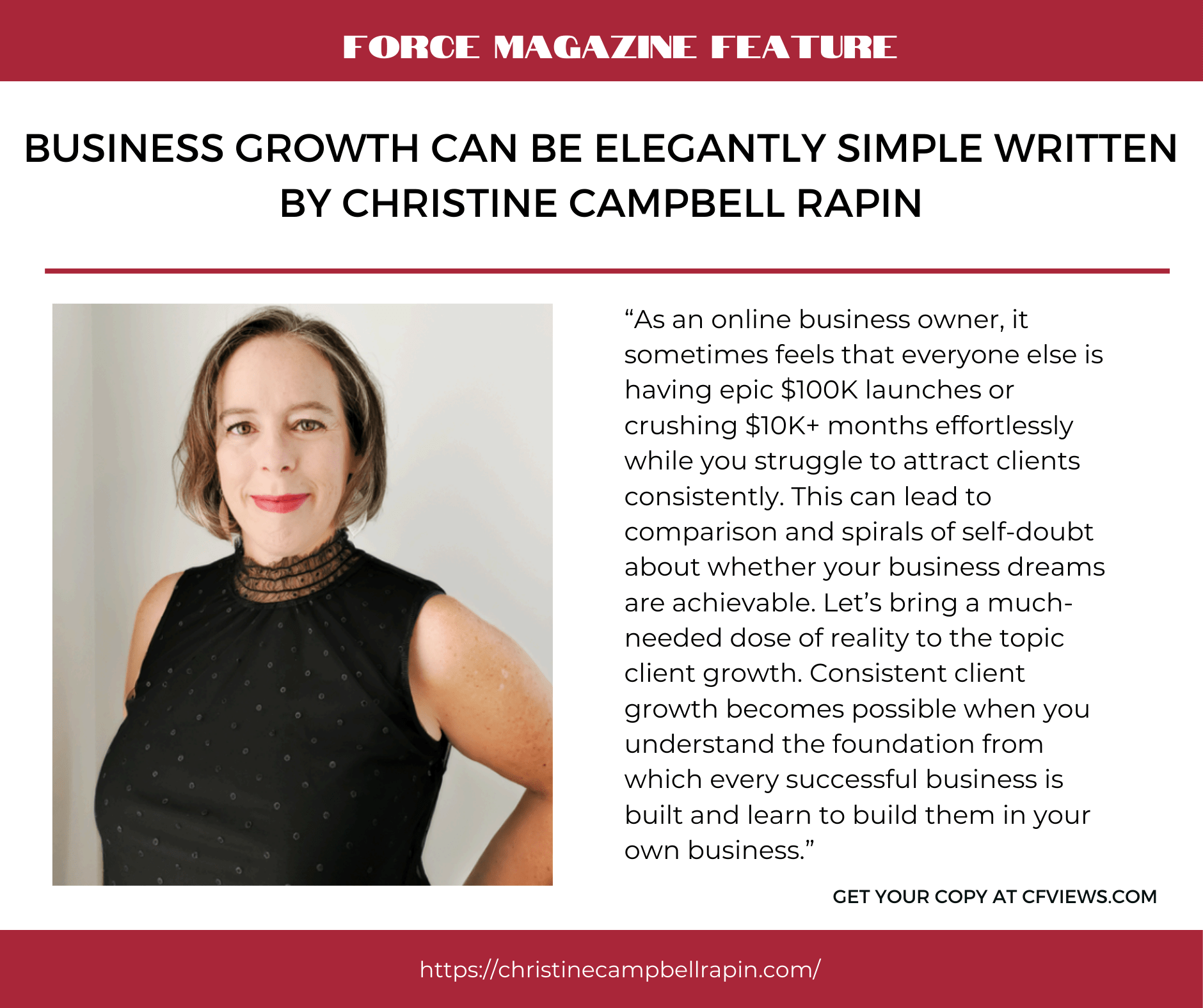 Force Magazine October 2024 Featuring Christine Campbell Rapin - a force to be reckoned with. Force Magazine October 2024 Featuring Christine Campbell Rapin - a force to be reckoned with.